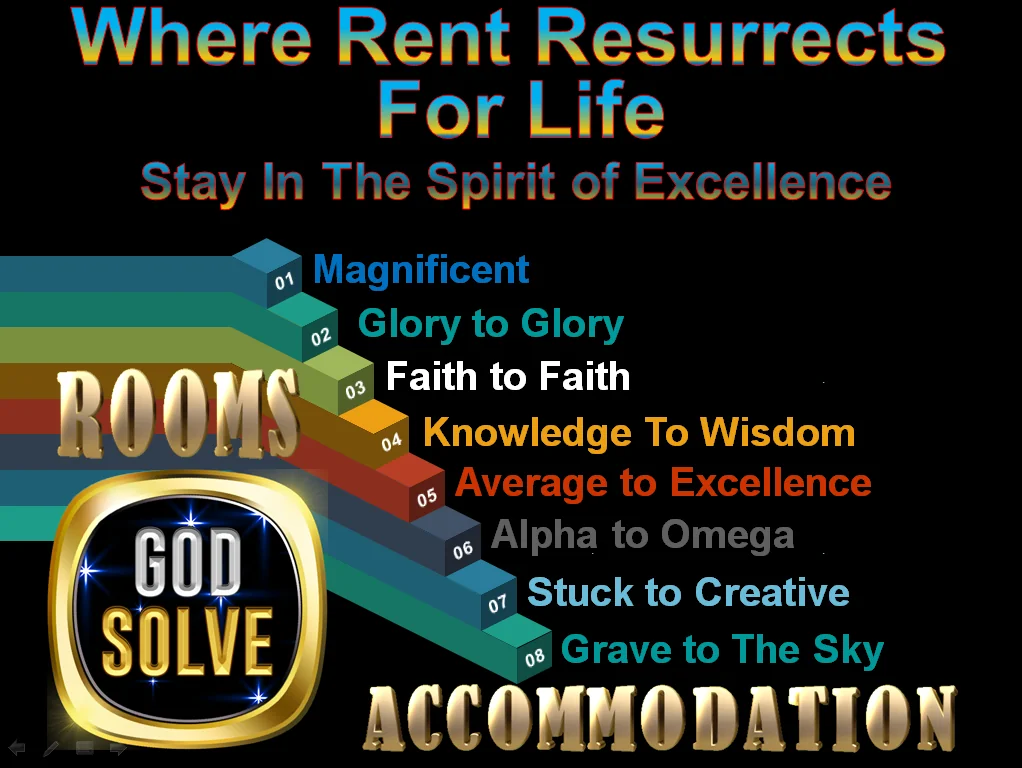 A staircase of coloured steps with phrases Magnificent through Grave to The Sky under the headline Where rent resurrects for life