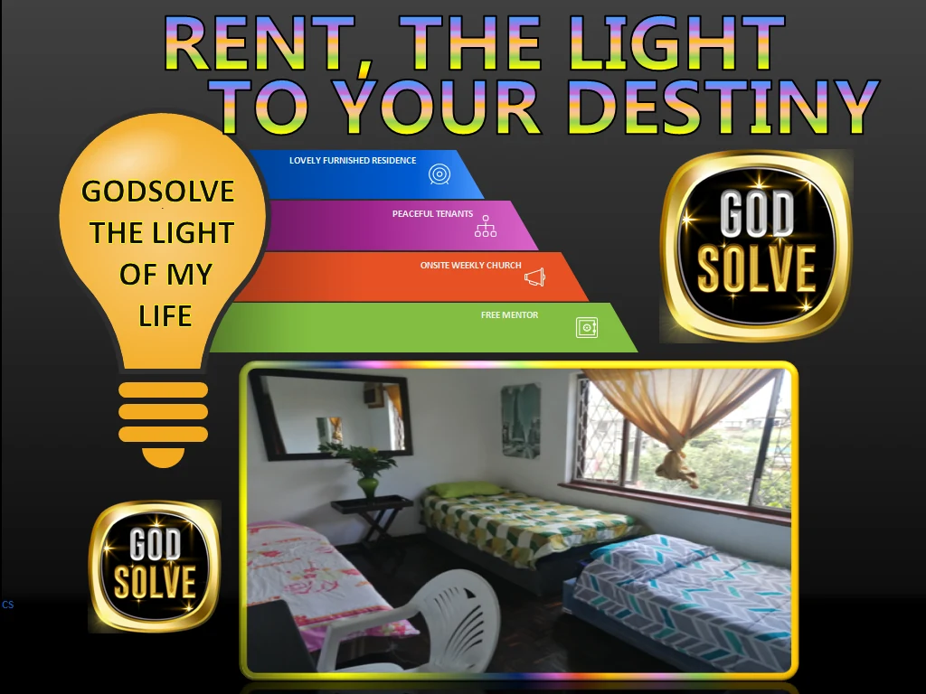 Godsolve infographic with a tidy room photo highlighting mentoring, discipline, and purpose-driven living