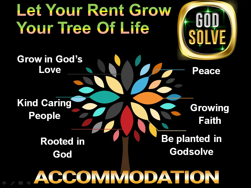 A colourful tree of life with words about peace, growing faith and being planted in Godsolve